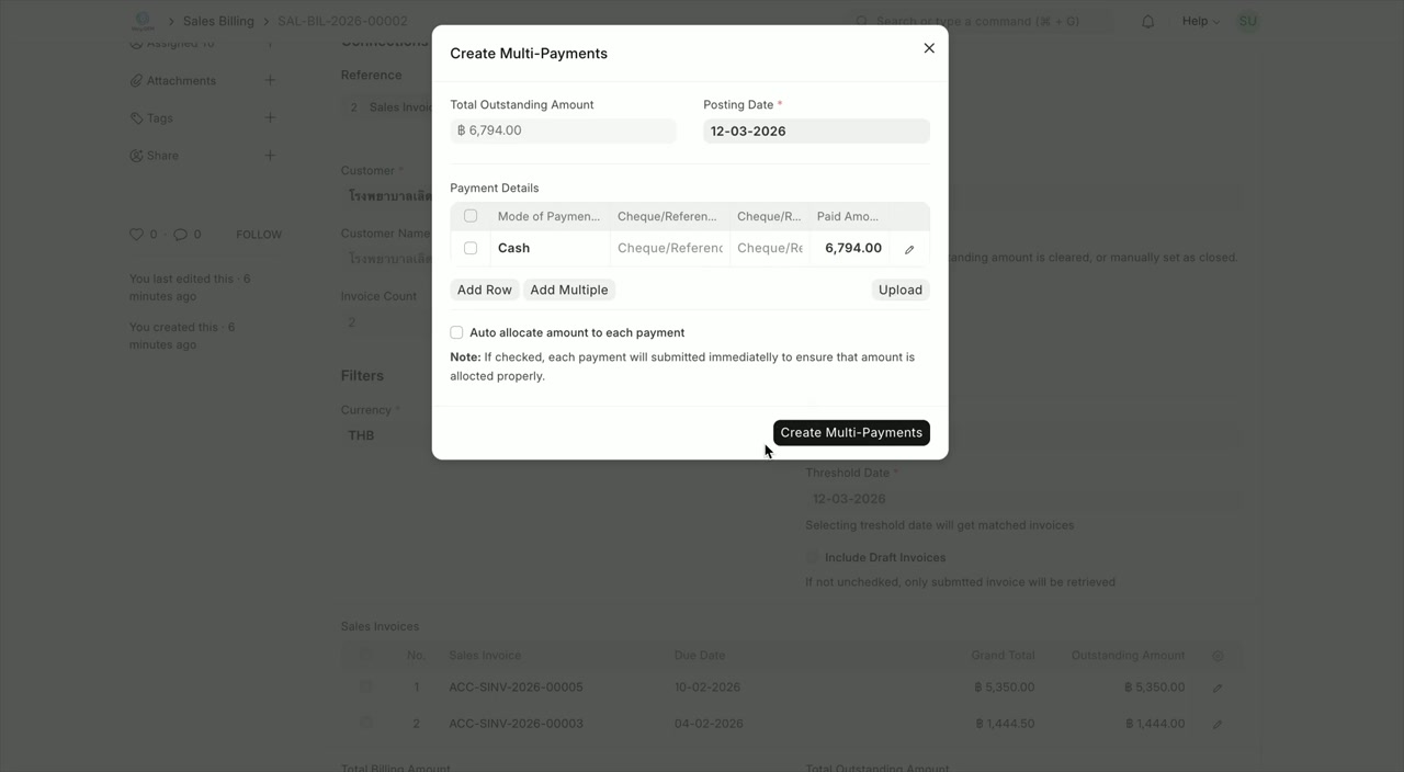 กรอกข้อมูลและสร้าง Payment