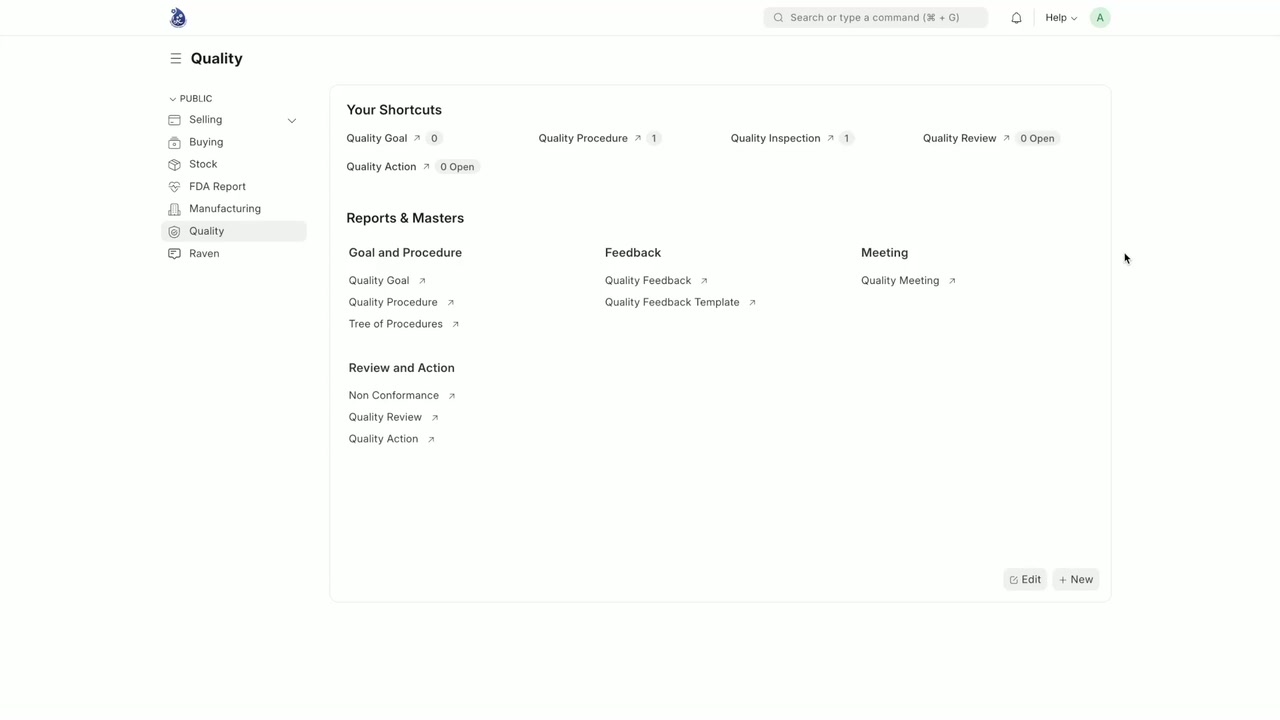 Quality Module Dashboard